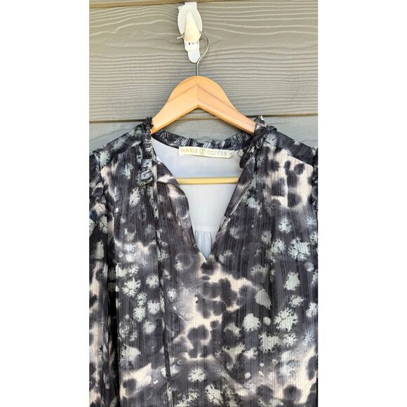 Marie Oliver Jade speckled silk blend blouse - Picture 3 of 6